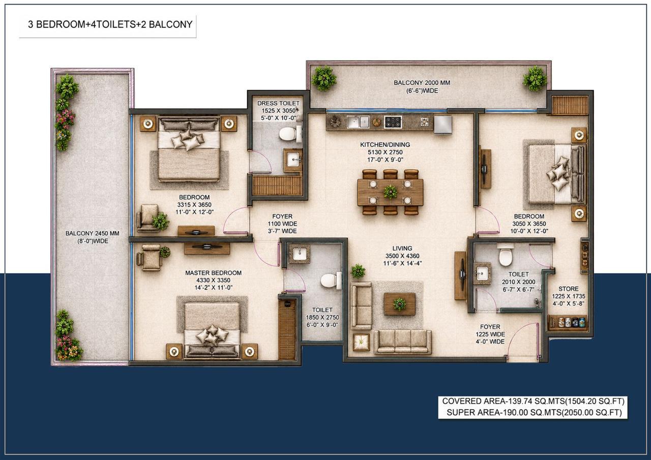 Sample 3 BHK apartment building